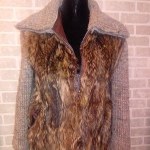 Cool Sexy VINTAGE RACCOON fur cardigan sweater
